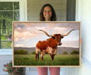 Texas Cow Canvas Wall Art Print, Animal Pictures and by MyGreatCanvas | Canvas Wall Art Prints | Photo Prints & Wall Decor