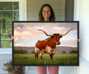 Texas Cow Canvas Wall Art Print, Animal Pictures and by MyGreatCanvas | Canvas Wall Art Prints | Photo Prints & Wall Decor