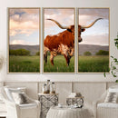 Texas Cow Canvas Wall Art Print, Animal Pictures and by MyGreatCanvas | Canvas Wall Art Prints | Photo Prints & Wall Decor
