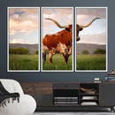 Texas Cow Canvas Wall Art Print, Animal Pictures and by MyGreatCanvas | Canvas Wall Art Prints | Photo Prints & Wall Decor