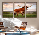 Texas Cow Canvas Wall Art Print, Animal Pictures and by MyGreatCanvas | Canvas Wall Art Prints | Photo Prints & Wall Decor