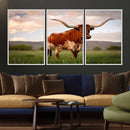 Texas Cow Canvas Wall Art Print, Animal Pictures and by MyGreatCanvas | Canvas Wall Art Prints | Photo Prints & Wall Decor