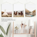 Native American Desert Landscape. Wall Art Set of 3 Prints by Wall Art Set