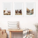 Native American Desert Landscape. Wall Art Set of 3 Prints by Wall Art Set