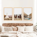 Native American Desert Landscape. Wall Art Set of 3 Prints by Wall Art Set