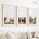Native American Desert Landscape. Wall Art Set of 3 Prints by Wall Art Set