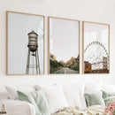 Texas Travel Set of 3 Prints. Water Tower, Ferris Wheel, Road by Wall Art Set