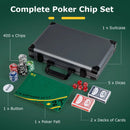 Texas Holdem Poker Chip Set Casino Poker Chips with 400 Pieces Chips-Black by LJGDeals