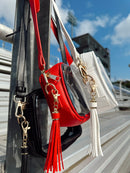 Red Stadium Approved Clear Purse With Tassle