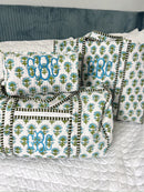 Quilted Block-Print Duffel Bag