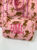 Quilted Block-Print Makeup Bag