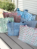 Quilted Block-Print Tote Bag