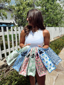 Quilted Block-Print Mini Tote Bag