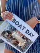 Boat Day - Blue Stripes Clear Pouch