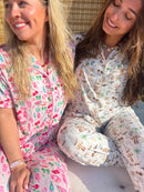 Neutral Coastal Cocktail - Short Sleeve + Pant Pajama Set