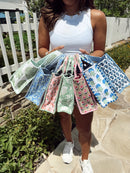 Quilted Block-Print Mini Tote Bag