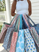 Quilted Block-Print Tote Bag