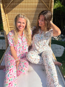 Neutral Coastal Cocktail - Short Sleeve + Pant Pajama Set