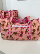 Quilted Block-Print Duffel Bag
