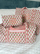 Quilted Block-Print Duffel Bag