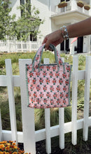 Quilted Block-Print Mini Tote Bag