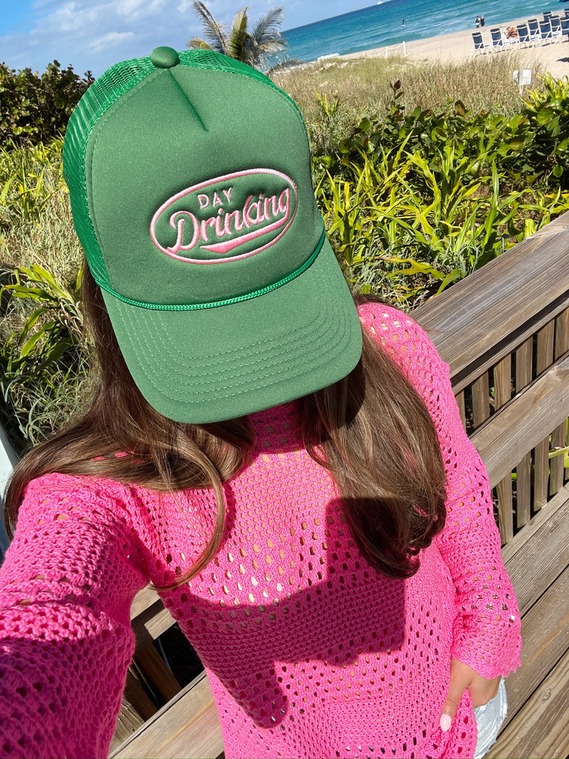 Day Drinking Green Foam Trucker Hat