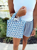Quilted Block-Print Mini Tote Bag