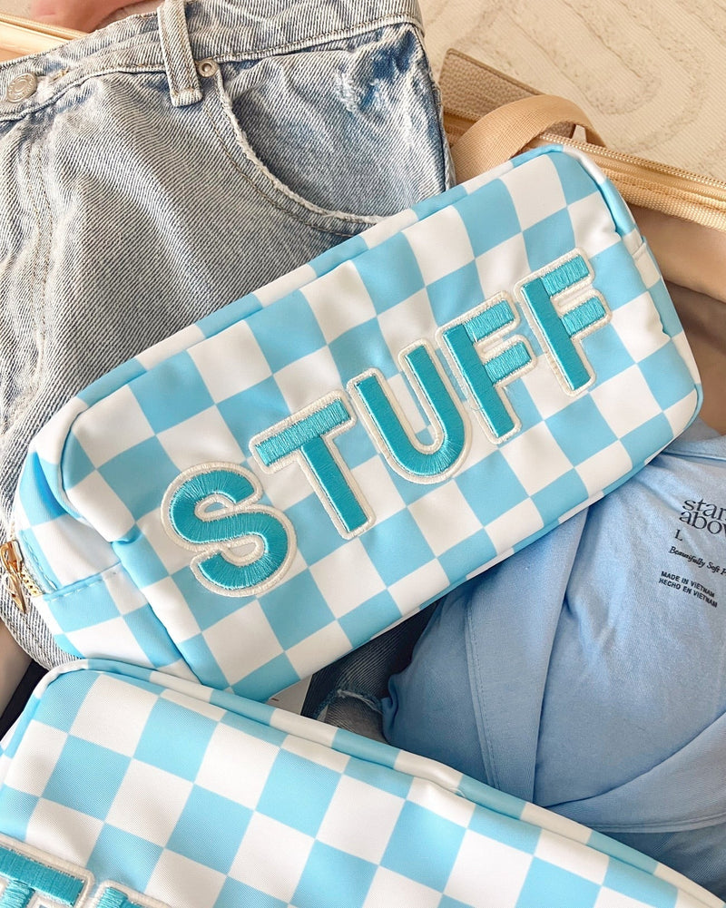 Stuff Large Bag - Blue Checkered