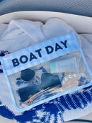 Boat Day - Blue Stripes Clear Pouch