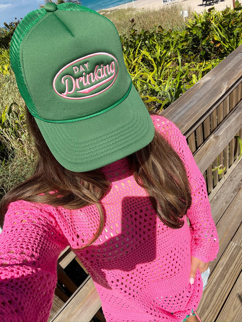 Day Drinking Green Foam Trucker Hat