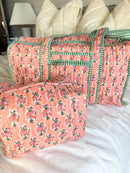 Quilted Block-Print Duffel Bag