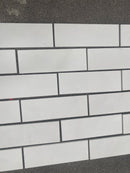 Thassos White Marble Basketweave Mosaic w/ Black Dots Honed Tile