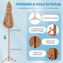 6.5 Feet Thatched Tiki Umbrella with Foldable Stand Push Button Tilt-Natural by LJGDeals
