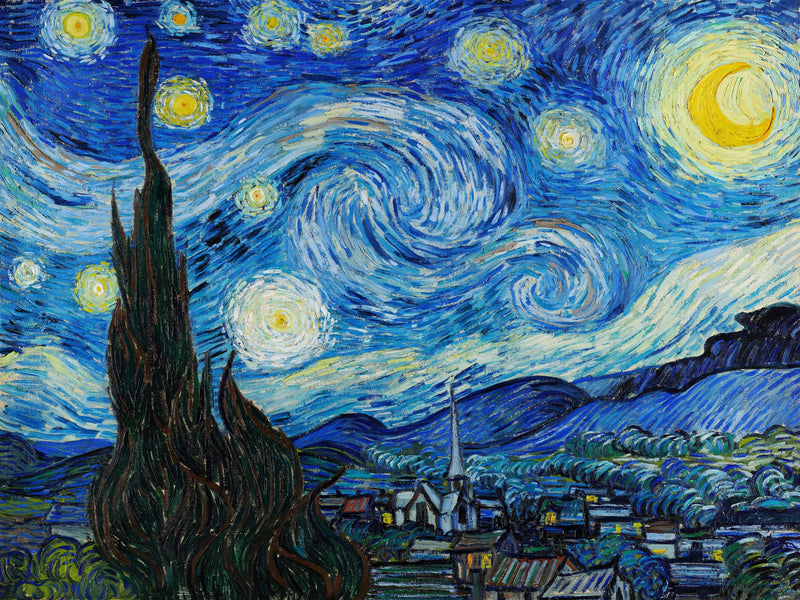 Vincent Van Gogh's The Starry Night Painting Wallpaper Mural.