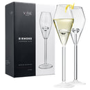 100 Carat Diamond Champagne Flutes Crystal Shaped Inside Wedding Toast Glass Set Of 2 7 Oz Cocktail by The Wine Savant