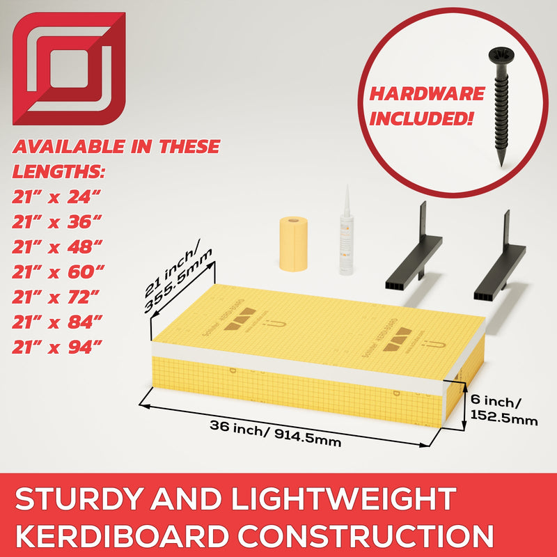 The Original Floating Bathroom Vanity Kit™ with Orange XPS Waterproof Board & Original Vanity Bracket®