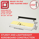 The Original™ Ready-to-Tile Free Floating Shelf with Orange Waterproof Board