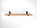Thick Oak Shelf with Black Steel J Brackets