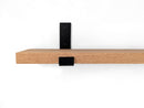 Thick Oak Shelf with Black Steel J Brackets
