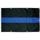 Sewn Thin Blue Line Flag (Original Design) with Grommets Along Edges for Wall Hanging by Flagman of America