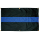 Sewn Thin Blue Line Flag (Original Design) with Grommets Along Edges for Wall Hanging by Flagman of America