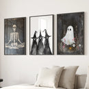 Dark Halloween Witches Wall Art Decor Print Set by Wall Art Set