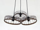 Rustic Industrial Wagon Wheel CHANDELIER TRIO Light