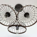 Rustic Industrial Wagon Wheel CHANDELIER TRIO Light