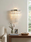 Tiered Clear Glass Rod Wall Light