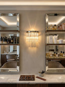 Tiered Clear Glass Rod Wall Light