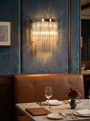 Tiered Clear Glass Rod Wall Light