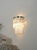 Tiered Clear Glass Rod Wall Light