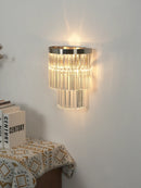 Tiered Clear Glass Rod Wall Light