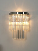 Tiered Clear Glass Rod Wall Light